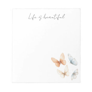 Bloco De Notas Borboletas Azuis Peach Chic