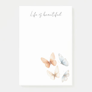 Bloco De Notas Borboletas Azuis Peach Chic