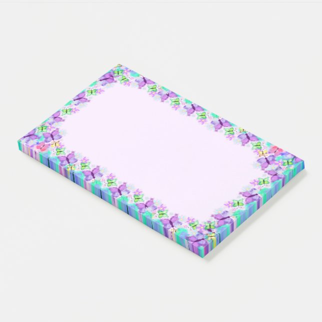 Bloco De Notas Borboletas com imagens adesivas (Inclinado)