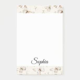 Bloco De Notas Borboletas de Creme Chic
