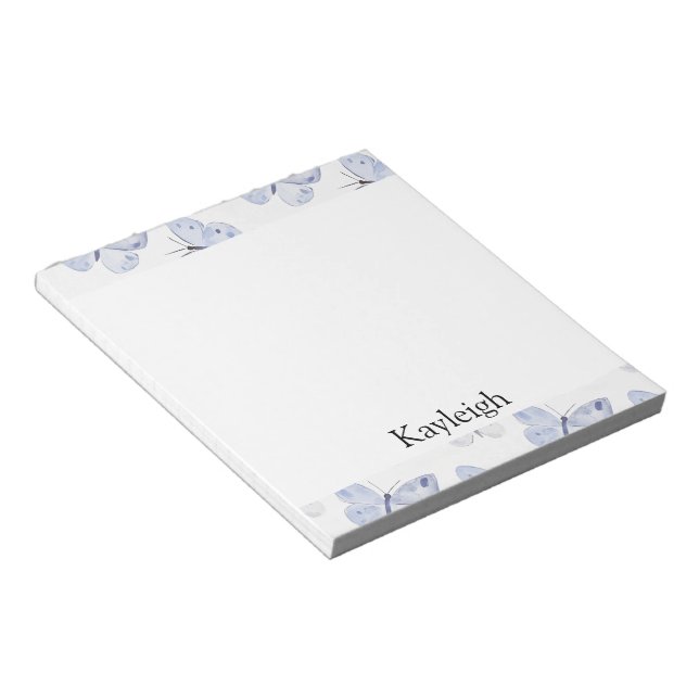 Bloco De Notas Borboletas de Lavanda Roxo (Inclinado)