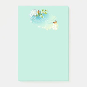 Bloco De Notas Borboletas e flores