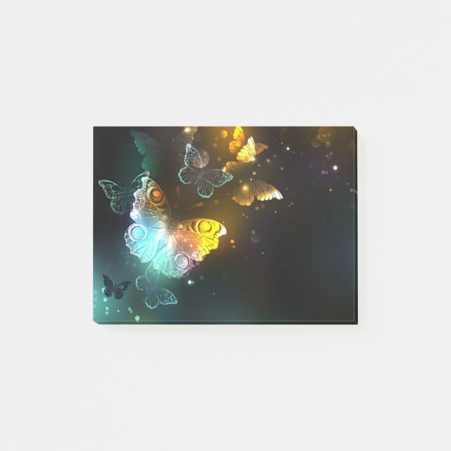 Bloco De Notas Borboletas luminosas e borboletas noturnas (Frente)