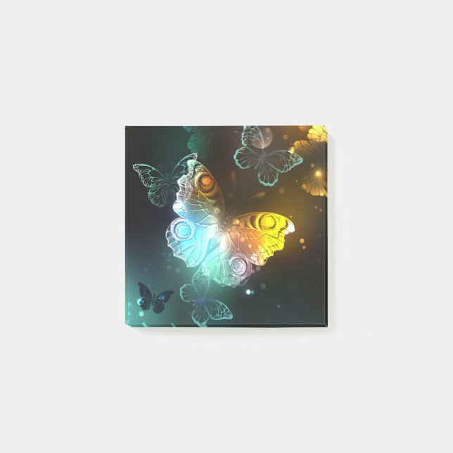 Bloco De Notas Borboletas luminosas e borboletas noturnas (Frente)