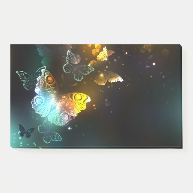 Bloco De Notas Borboletas luminosas e borboletas noturnas (Frente)