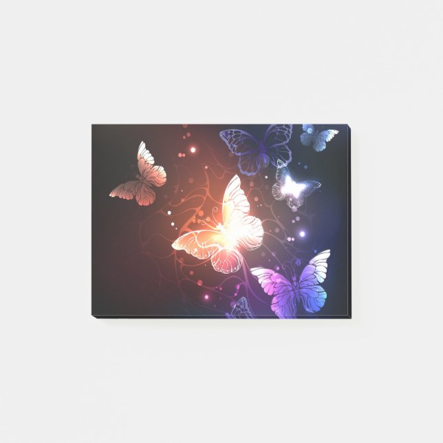 Bloco De Notas Borboletas noturnas brilhantes (Frente)