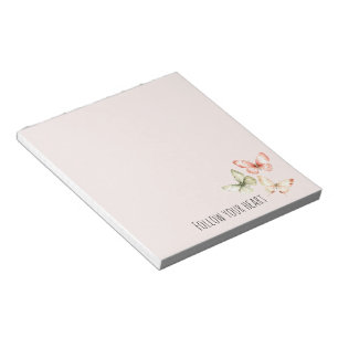 Bloco De Notas Borboletas Rosa Creme Menta