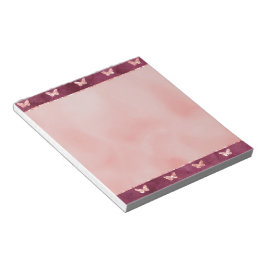 Bloco De Notas Borboletas Rosa Turvas