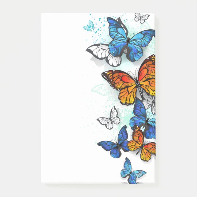 Bloco De Notas Borboletas voadoras Morpho e Monarca (Frente)