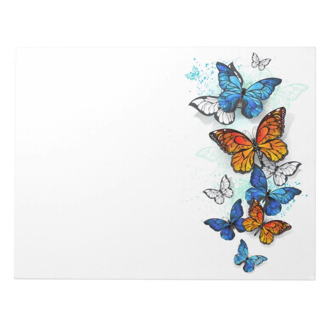 Bloco De Notas Borboletas voadoras Morpho e Monarca (Frente)