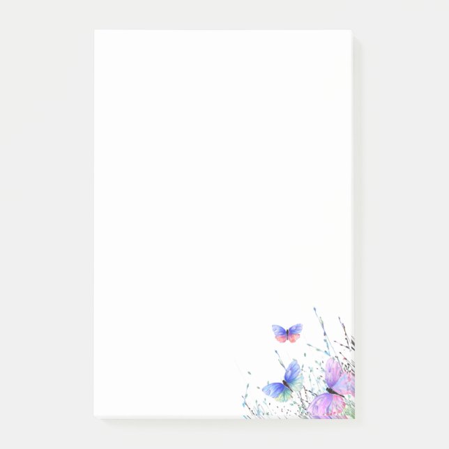 Bloco De Notas Borboletas voadoras Notas pós-it® (Frente)