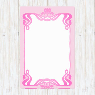 Bloco De Notas Borda Art Nouveau Rosa