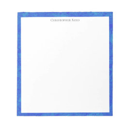 Bloco De Notas Borda Azul Cobalto Manchada com Visual de Lona