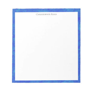 Bloco De Notas Borda Azul Cobalto Manchada com Visual de Lona