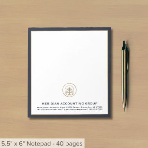 Bloco De Notas Borda azul do Marinho de logotipo da empresa