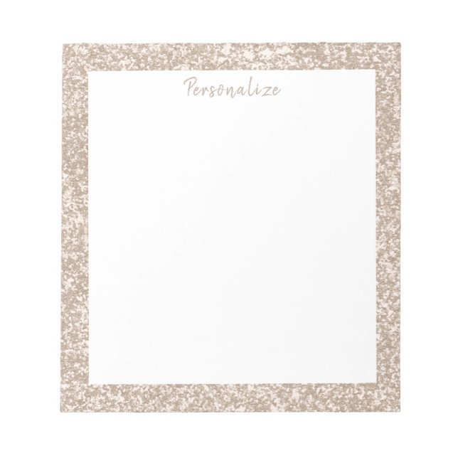 Bloco De Notas Borda brilhante branca Elegante Silver Personaliza (Frente)