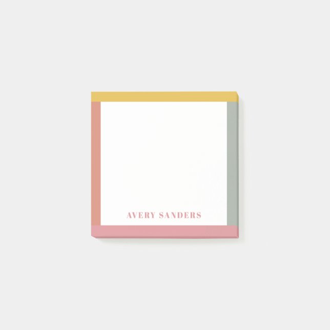 Bloco De Notas Borda Colorida Simples Moderna Nome (Frente)