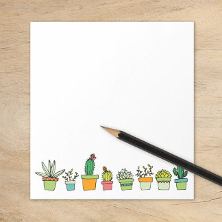 Bloco De Notas Borda de Jardim Suculento Ilustrada e Bonita
