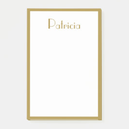 Bloco De Notas Borda E Nome Dourados Minimalista Elegante