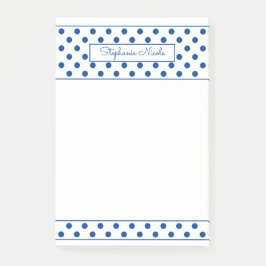 Bloco De Notas Borda fina personalizada azul simples Bolinhas