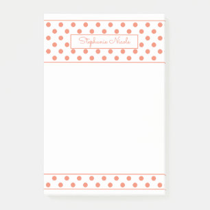 Bloco De Notas Borda fina personalizada laranja Bolinhas simples
