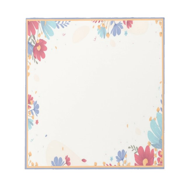 Bloco De Notas borda floral (Frente)