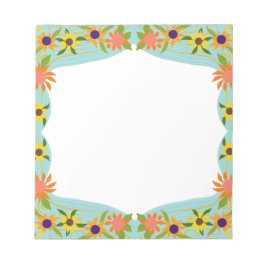 Bloco De Notas Borda Floral bonito