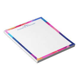 Bloco De Notas Borda Geométrica Colorida Personalizada