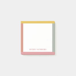 Bloco De Notas Borda Nome Colorido Simples Moderno