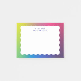 Bloco De Notas Borda ondulada colorida moderna retrô