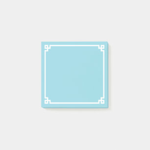 Bloco De Notas Borda Ornamental Chave Grega Azul de Ovo de Robin
