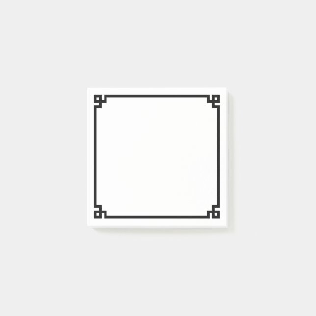 Bloco De Notas Borda Ornamental Chave Grega Negra (Frente)