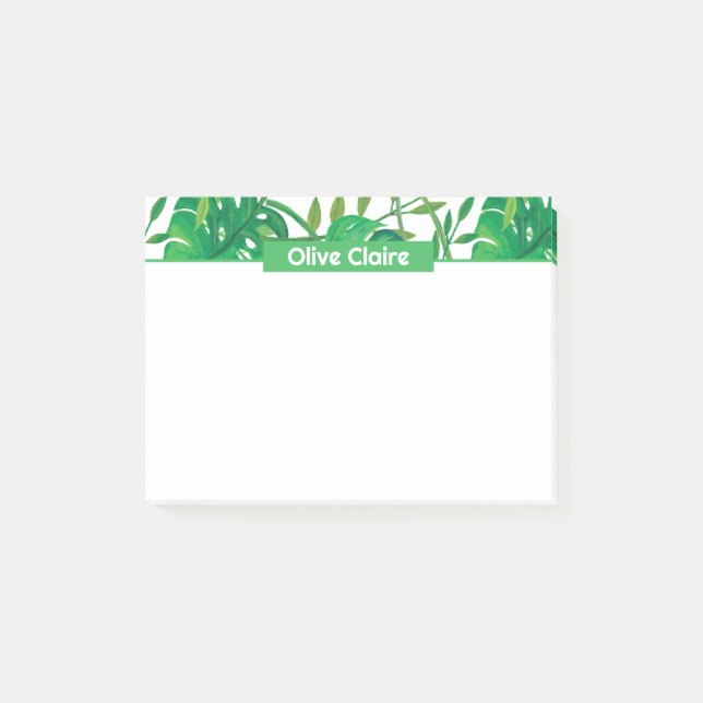 Bloco De Notas Borda Tropical Personalizada (Frente)