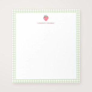 Bloco De Notas Bordado Personalizado de Ginga Verde Morango