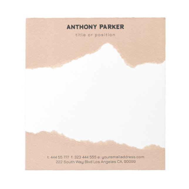 Bloco De Notas Bordas rasgadas de papel (Frente)