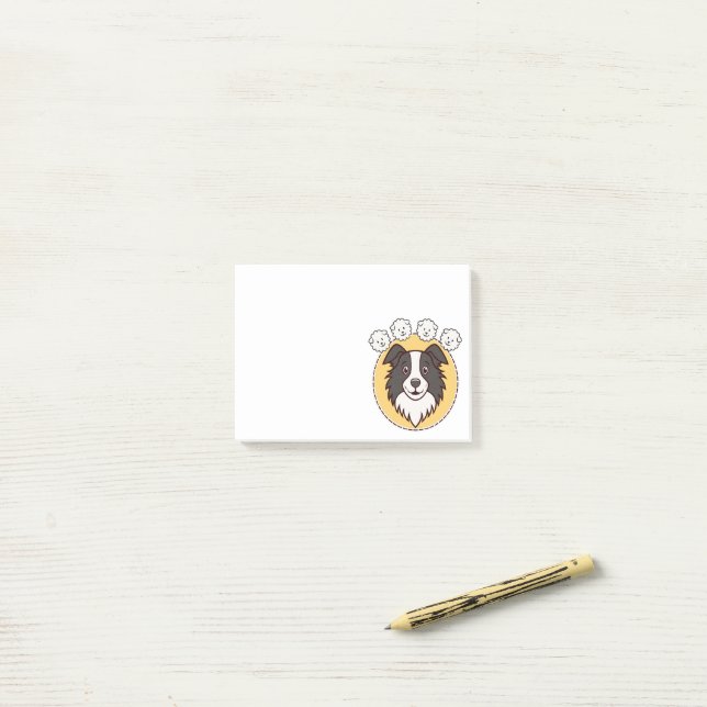 Bloco De Notas Border Collie Dreaming of Sheep (Na mesa)