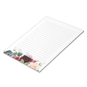 Bloco De Notas Bordô Vermelho Marinho Rosa Floral