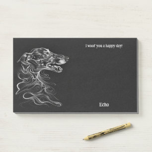 Bloco De Notas Borzoi Abstrato Art Dog