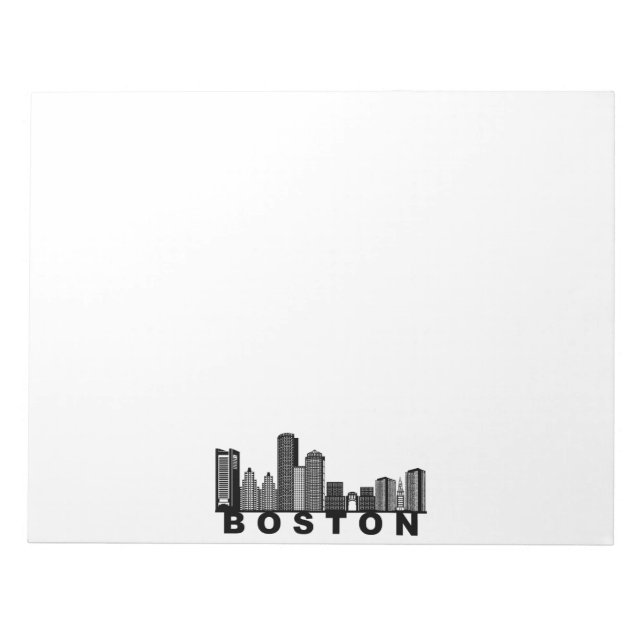 Bloco De Notas Boston Skyline Silhouette  (Frente)