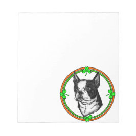 Bloco De Notas Boston Terrier Dia de São Patrício