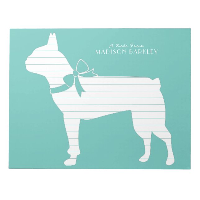 Bloco De Notas Boston Terrier Dog Puppy (Frente)