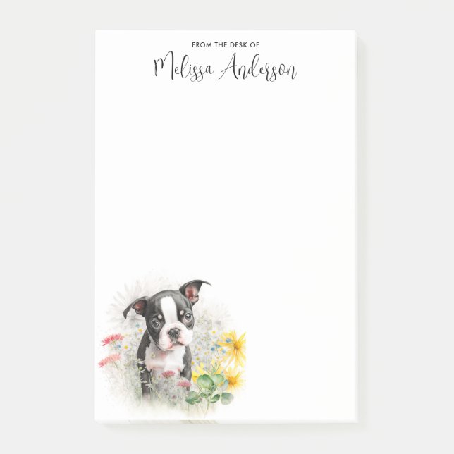 Bloco De Notas Boston Terrier Personated Dog Lover Puppy (Frente)