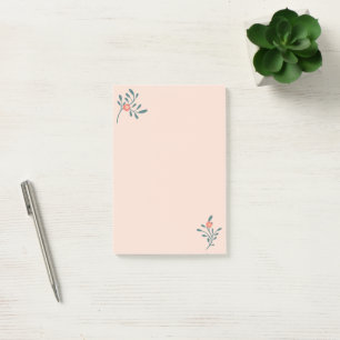 Bloco De Notas Botânico de Rosa Floral em Azul Turquesa
