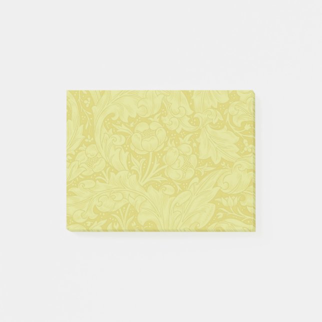Bloco De Notas Botão de Solteiro Floral Dourado William Morris (Frente)