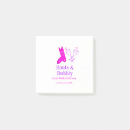 Bloco De Notas Botas e champanhe espumante rosa chá de noiva