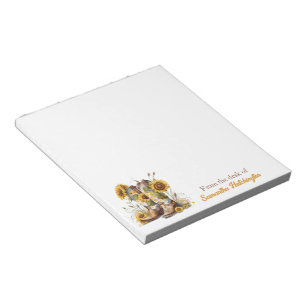 Bloco De Notas Botas e Girassóis Coloridos