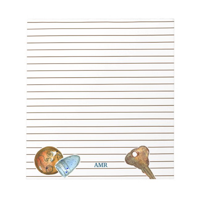 Bloco De Notas Botões das Chaves de Detecção de Metais Monograma (Frente)