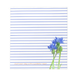 Bloco De Notas Botões de Solteiro de Cornflower Flores Azul