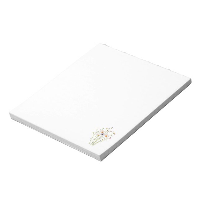 Bloco De Notas Bouquet de aquarela de flores silvestres (Invertido)