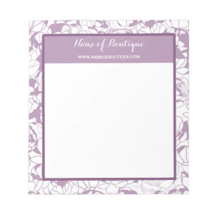 Bloco De Notas Boutique Modern Purple Floral Girly Beauty